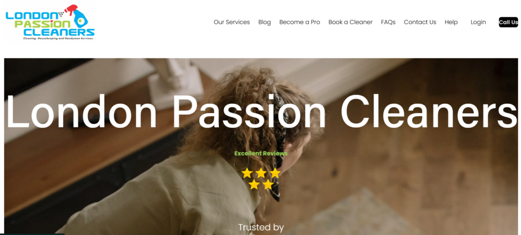 London Passion Cleaners homepage