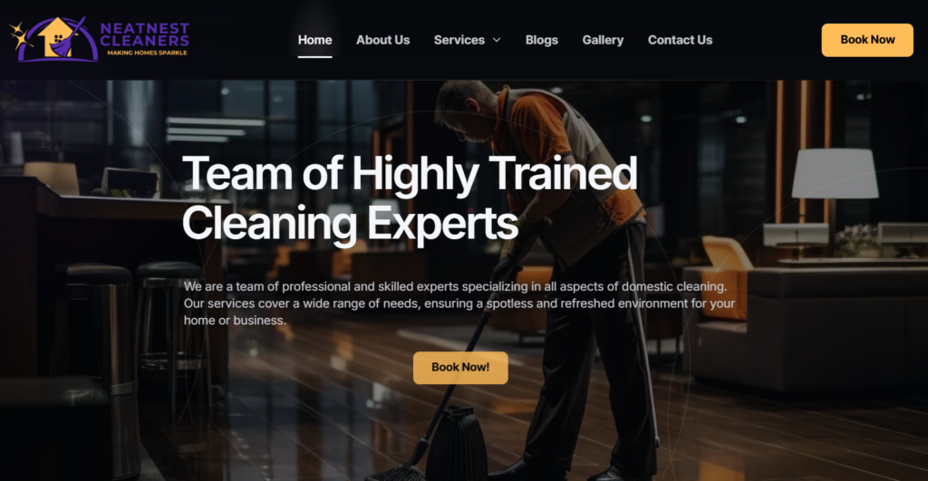 NeatNest Cleaners homepage